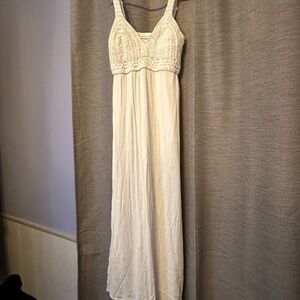 White crochet top dress